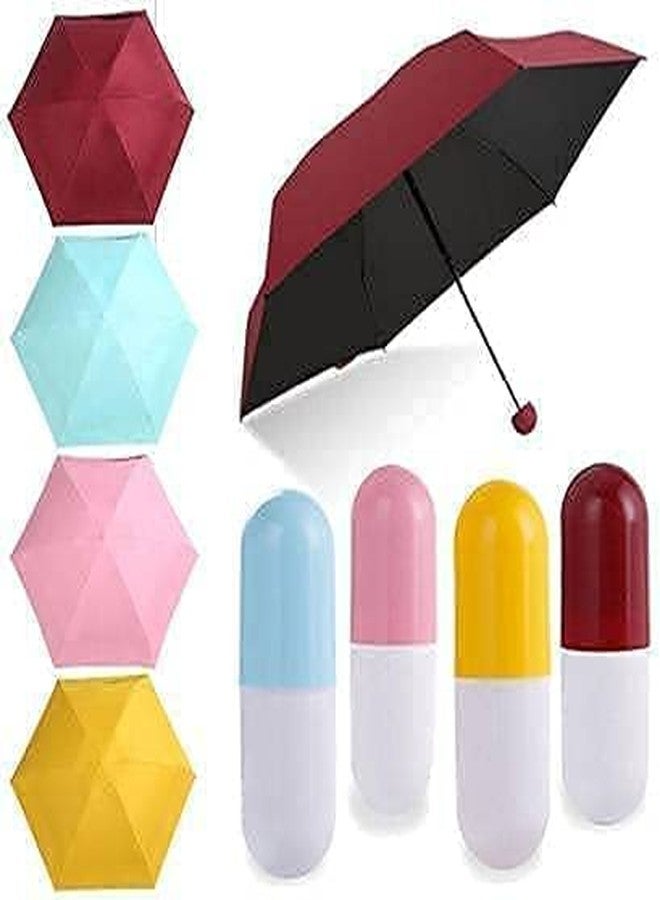 MAKE A WISH Ultra Lights Foldable Pink Mini Umbrella with Capsule Case for Kids Men & Women Sun Rain & UV Protection Mini Umbrella for Travel (multicolour) - Image 4